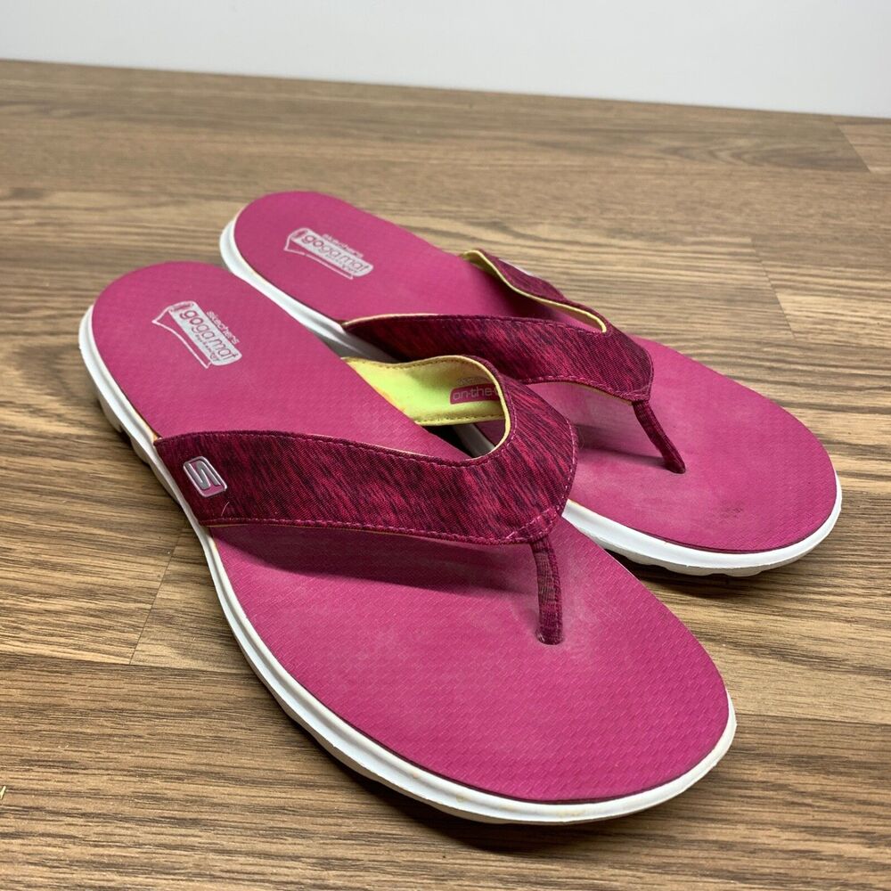Skechers On The Go Size‎ 11 Womens Sandal Flip Flop Pink Comfort